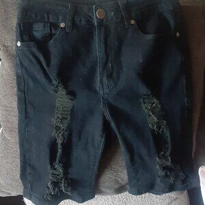 Black Jean Shorts